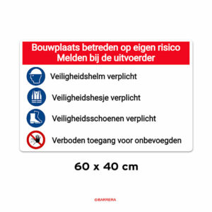 bouwplaats bord