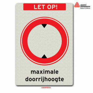 maximale doorrijhoogte bord